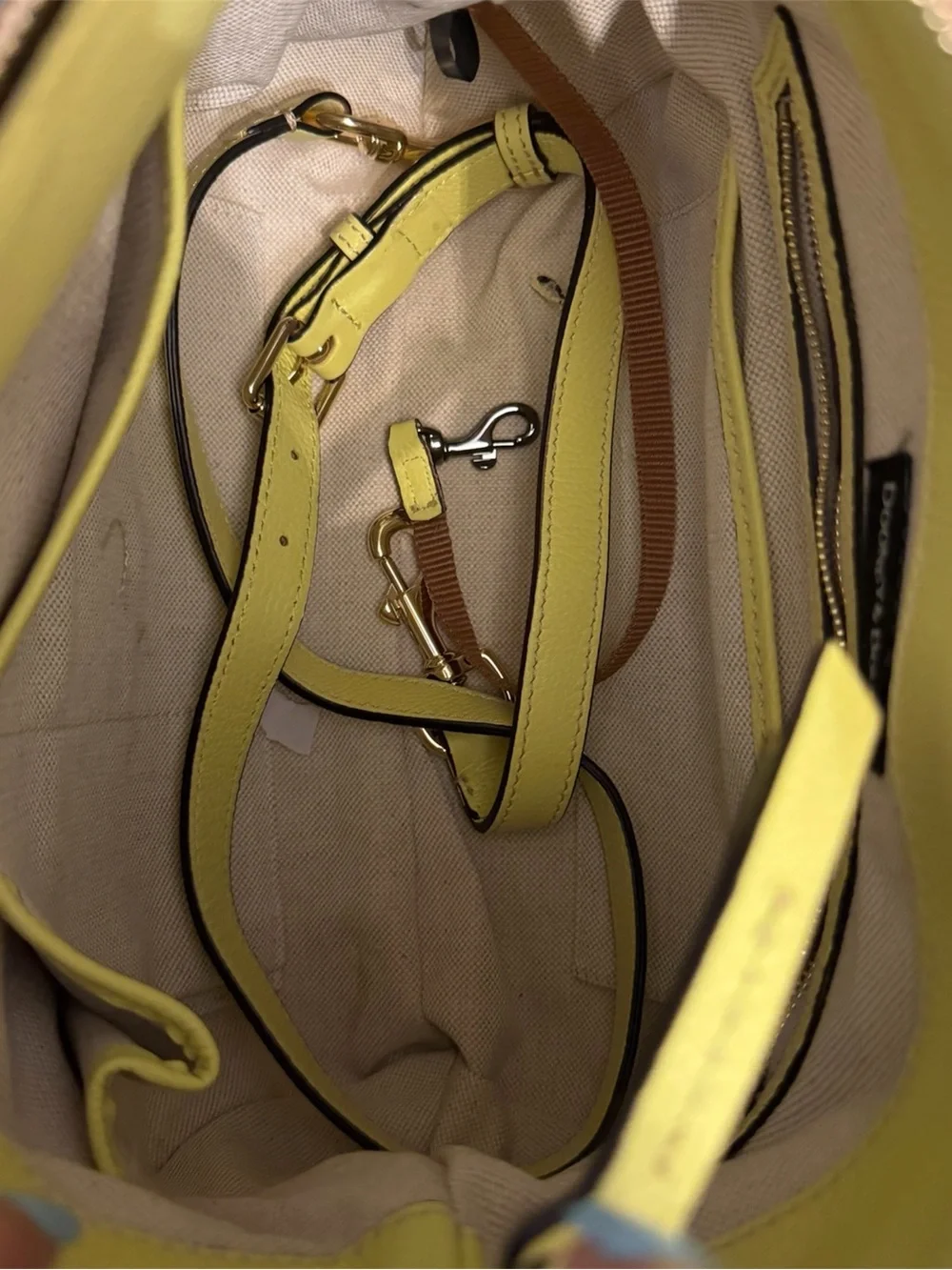Dooney & Bourke Lemon Yellow Pebble Leather Satchel